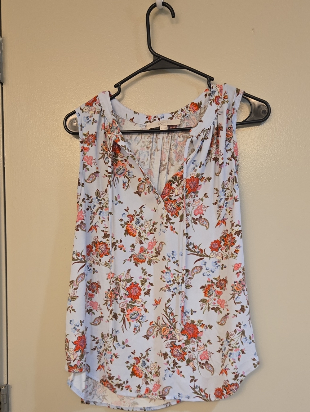 Loft Sleeveless Tie Blouse